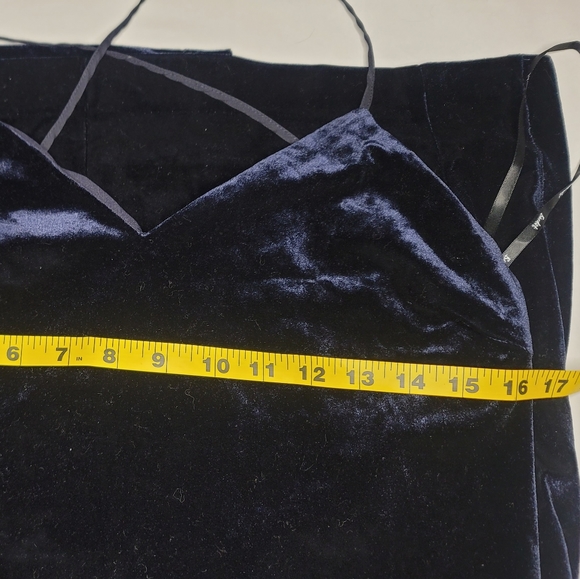 Bardot Cara Asymmetrical Dress Suede Blue Size Large - Picture 7 of 10